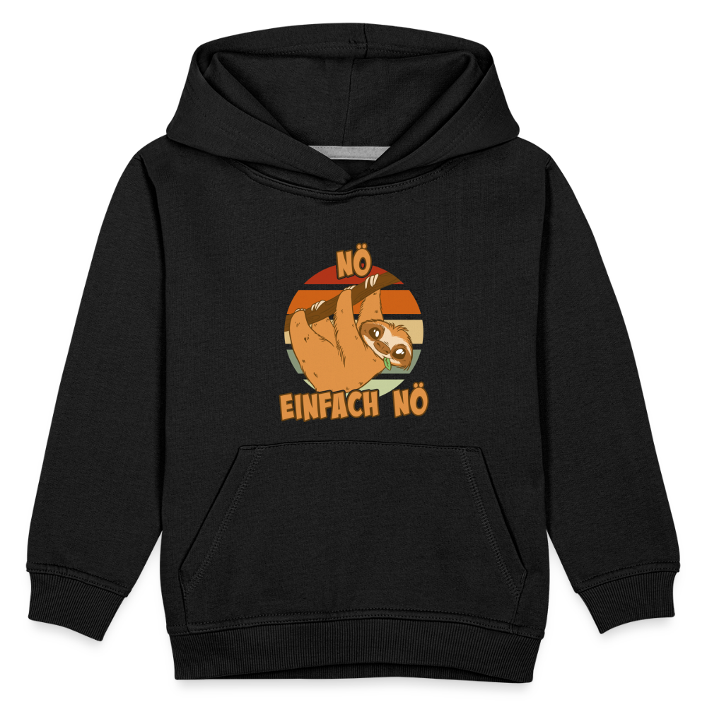 Faultier Nö Einfach Nö Kinder Premium Hoodie - Schwarz