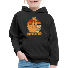 Faultier Nö Einfach Nö Kinder Premium Hoodie - Schwarz