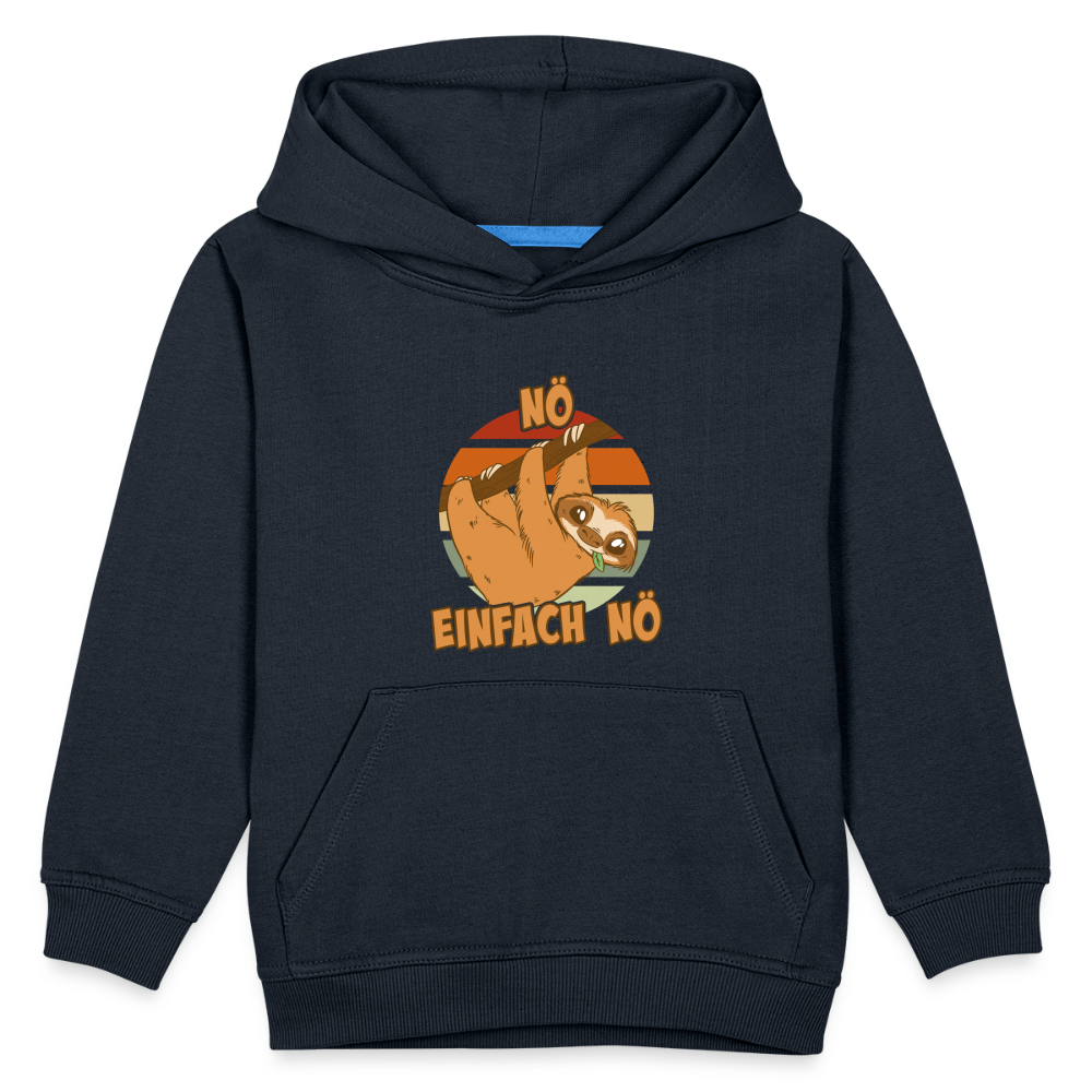 Faultier Nö Einfach Nö Kinder Premium Hoodie - Navy