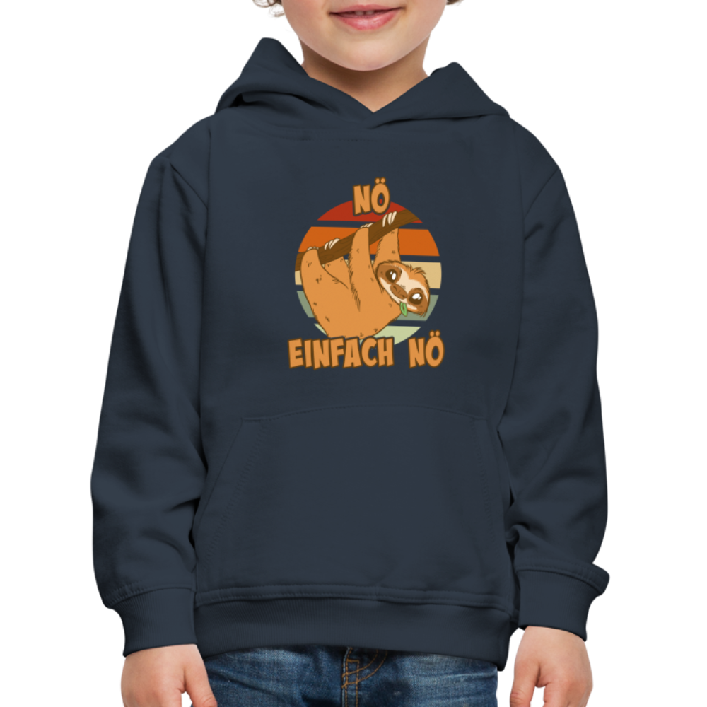 Faultier Nö Einfach Nö Kinder Premium Hoodie - Navy