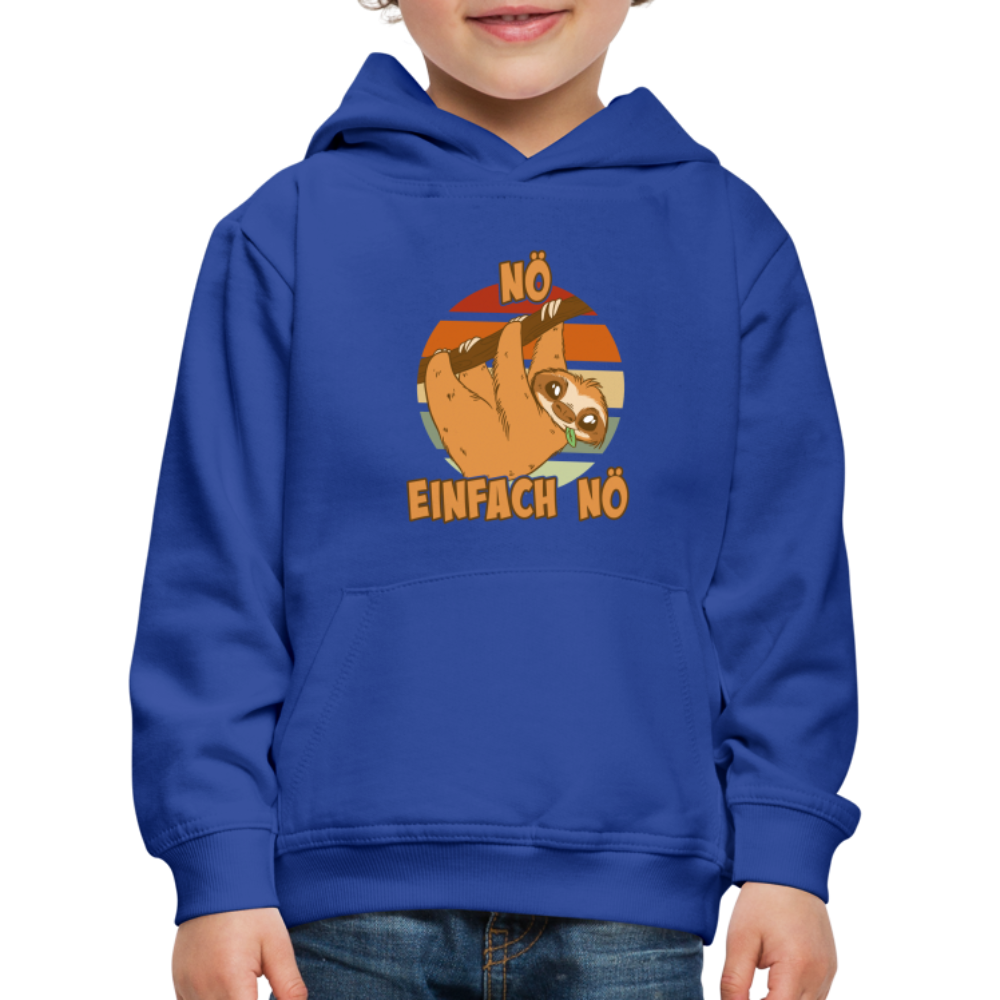 Faultier Nö Einfach Nö Kinder Premium Hoodie - Royalblau