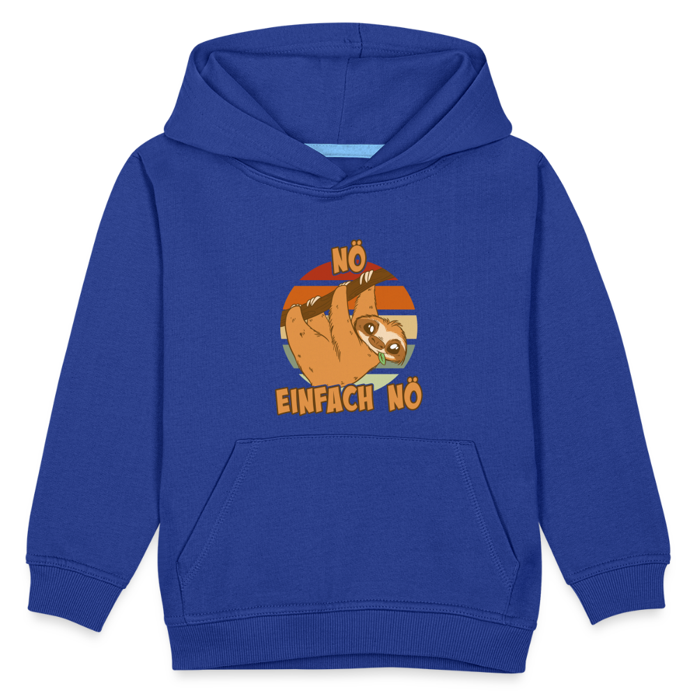 Faultier Nö Einfach Nö Kinder Premium Hoodie - Royalblau