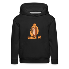 Faultier Schlafmütze Nö Einfach Nö Kinder Premium Hoodie - Schwarz