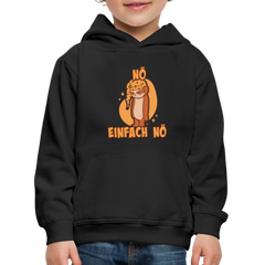 Faultier Schlafmütze Nö Einfach Nö Kinder Premium Hoodie - Schwarz