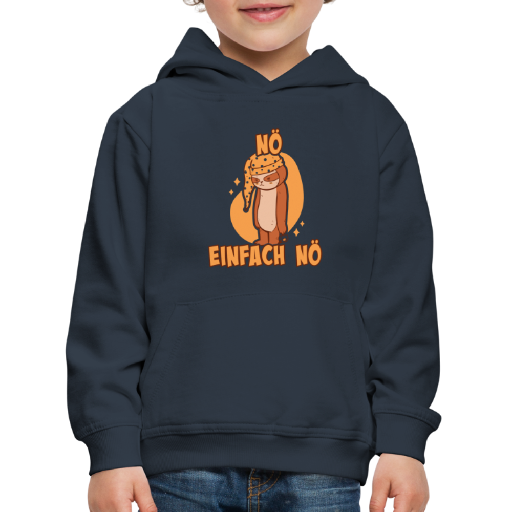 Faultier Schlafmütze Nö Einfach Nö Kinder Premium Hoodie - Navy