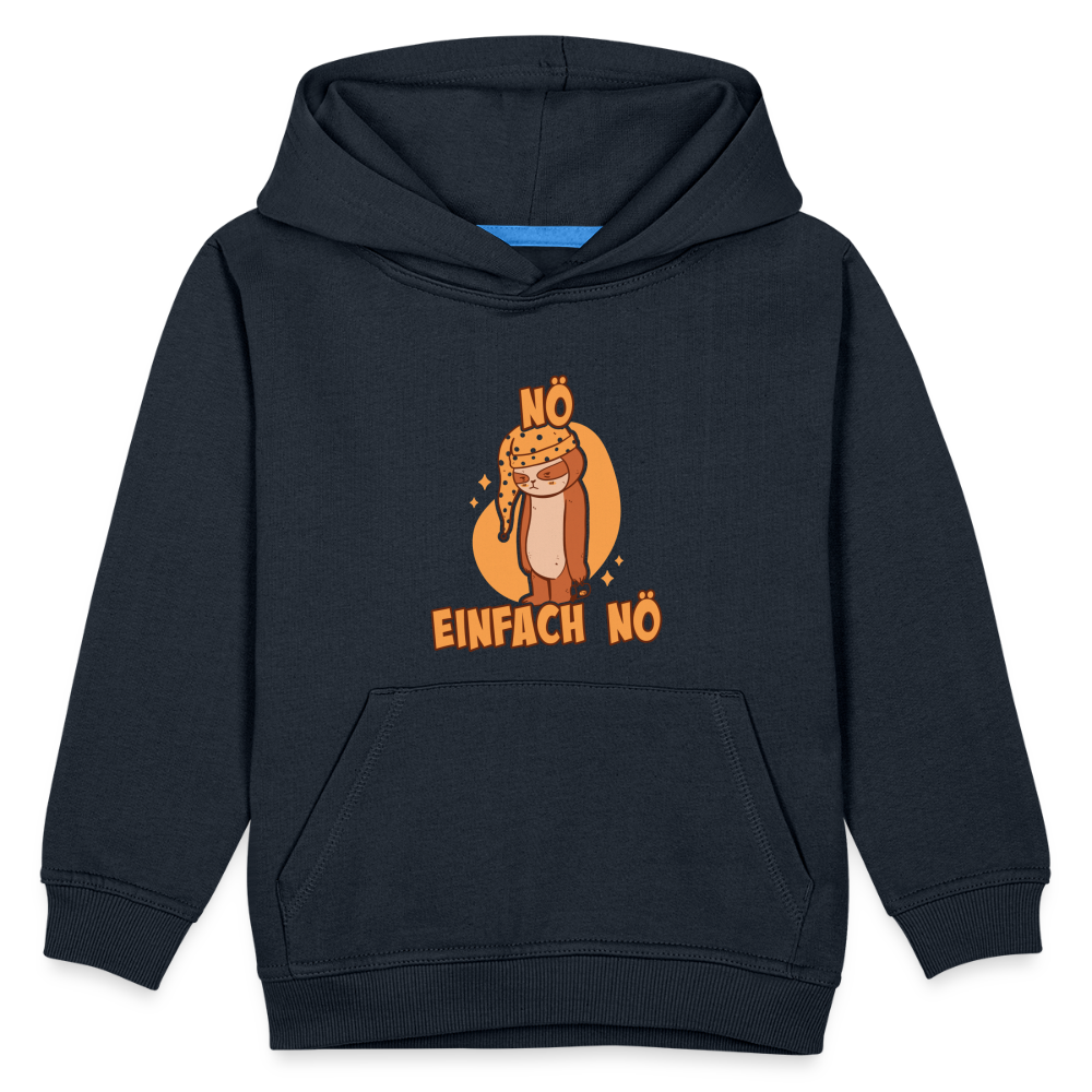 Faultier Schlafmütze Nö Einfach Nö Kinder Premium Hoodie - Navy