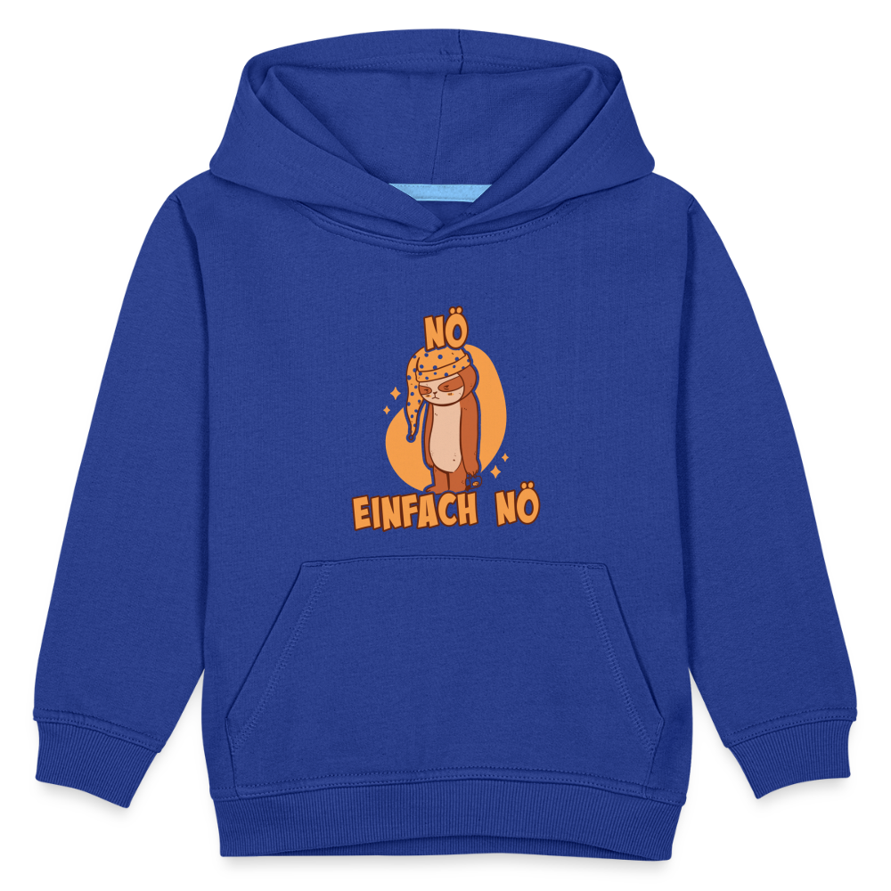 Faultier Schlafmütze Nö Einfach Nö Kinder Premium Hoodie - Royalblau