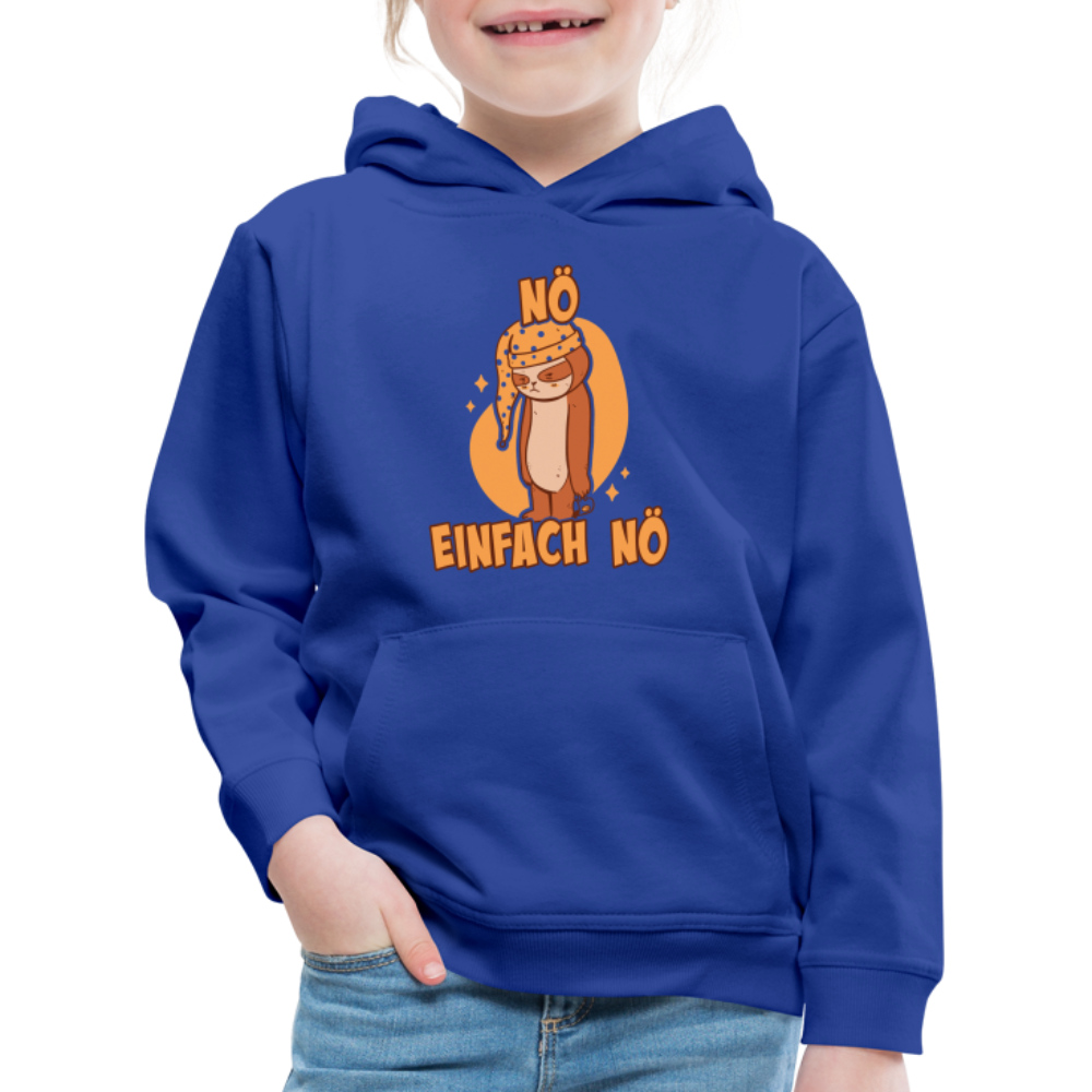 Faultier Schlafmütze Nö Einfach Nö Kinder Premium Hoodie - Royalblau