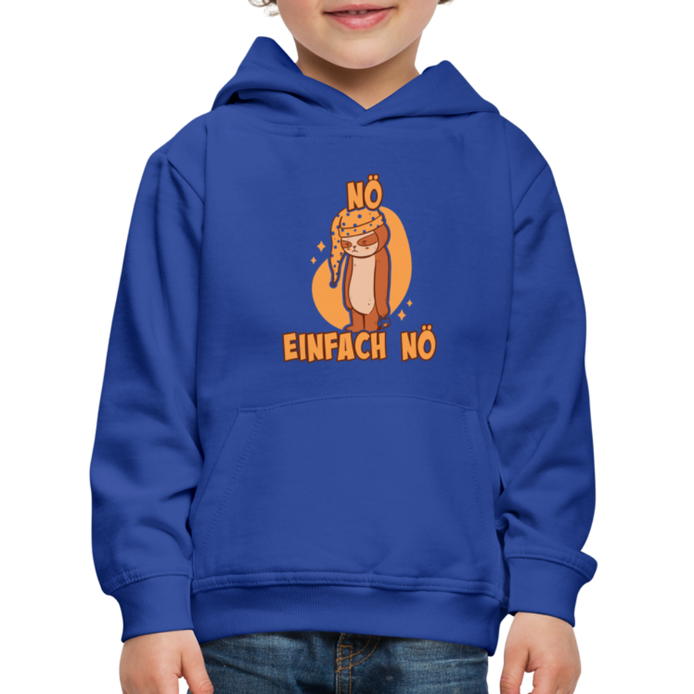 Faultier Schlafmütze Nö Einfach Nö Kinder Premium Hoodie - Royalblau