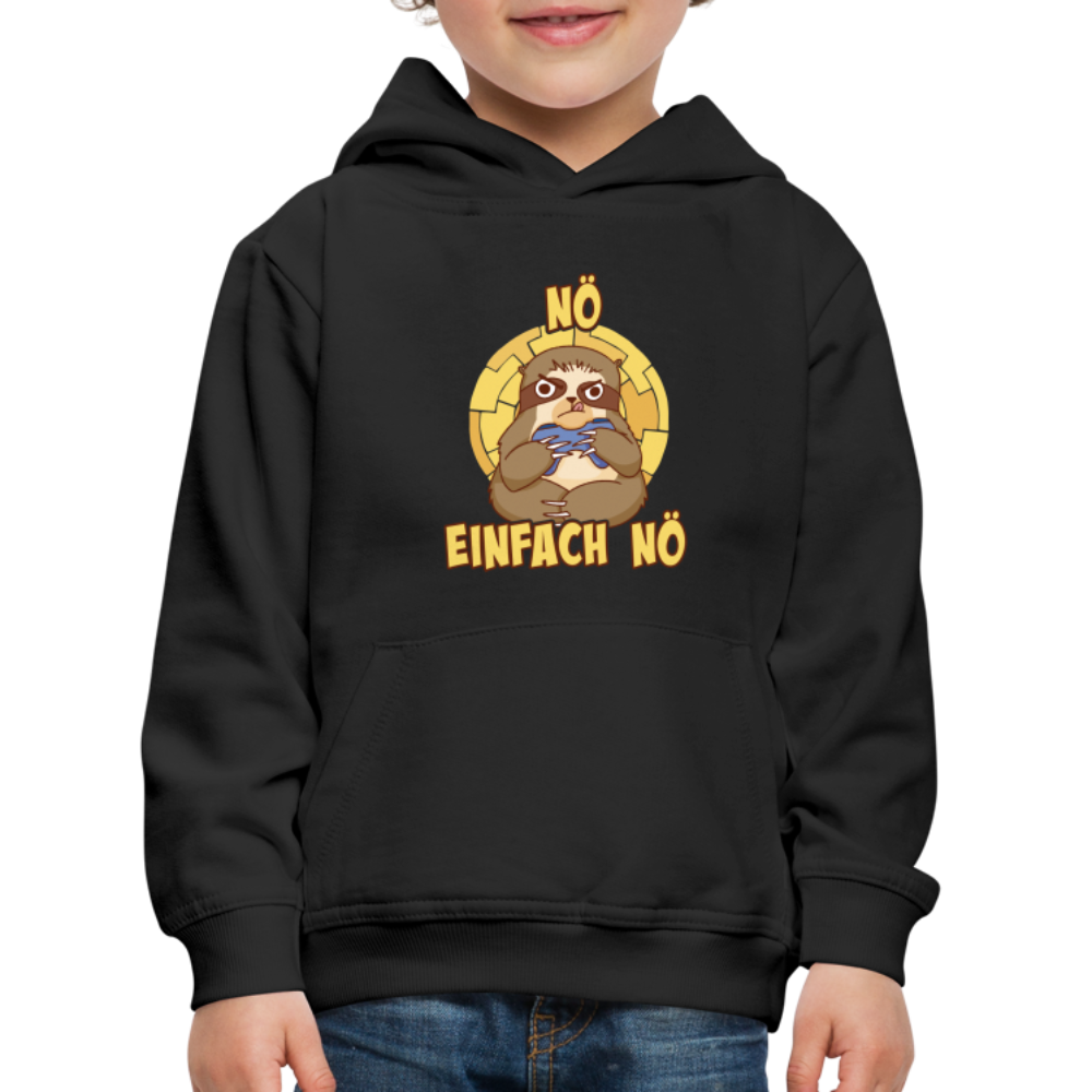 Faultier Zocker Nö Einfach Nö Kinder Premium Hoodie - Schwarz