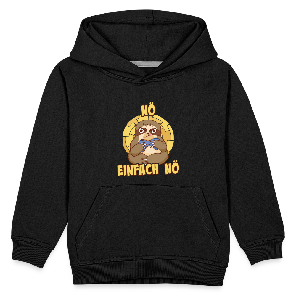 Faultier Zocker Nö Einfach Nö Kinder Premium Hoodie - Schwarz