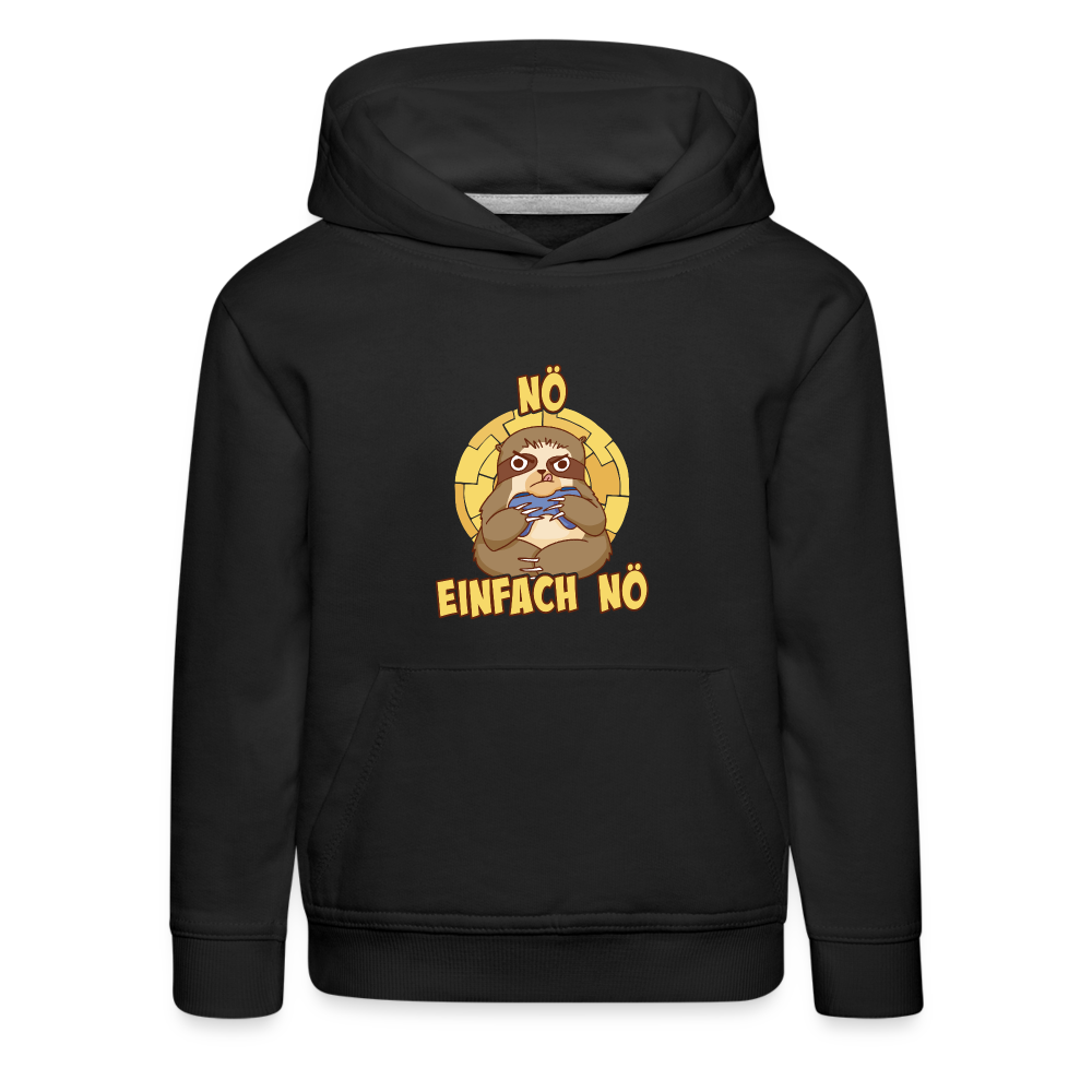 Faultier Zocker Nö Einfach Nö Kinder Premium Hoodie - Schwarz