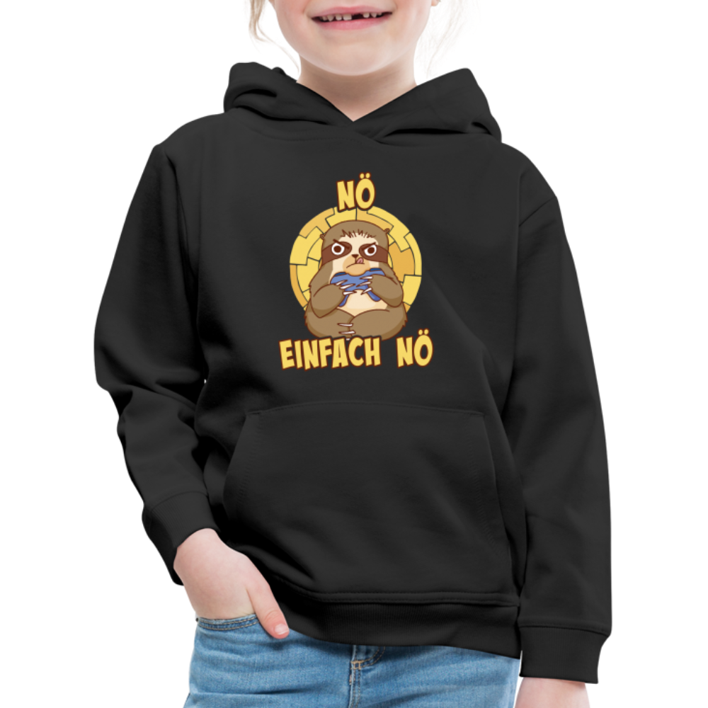 Faultier Zocker Nö Einfach Nö Kinder Premium Hoodie - Schwarz