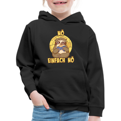 Faultier Zocker Nö Einfach Nö Kinder Premium Hoodie - Schwarz