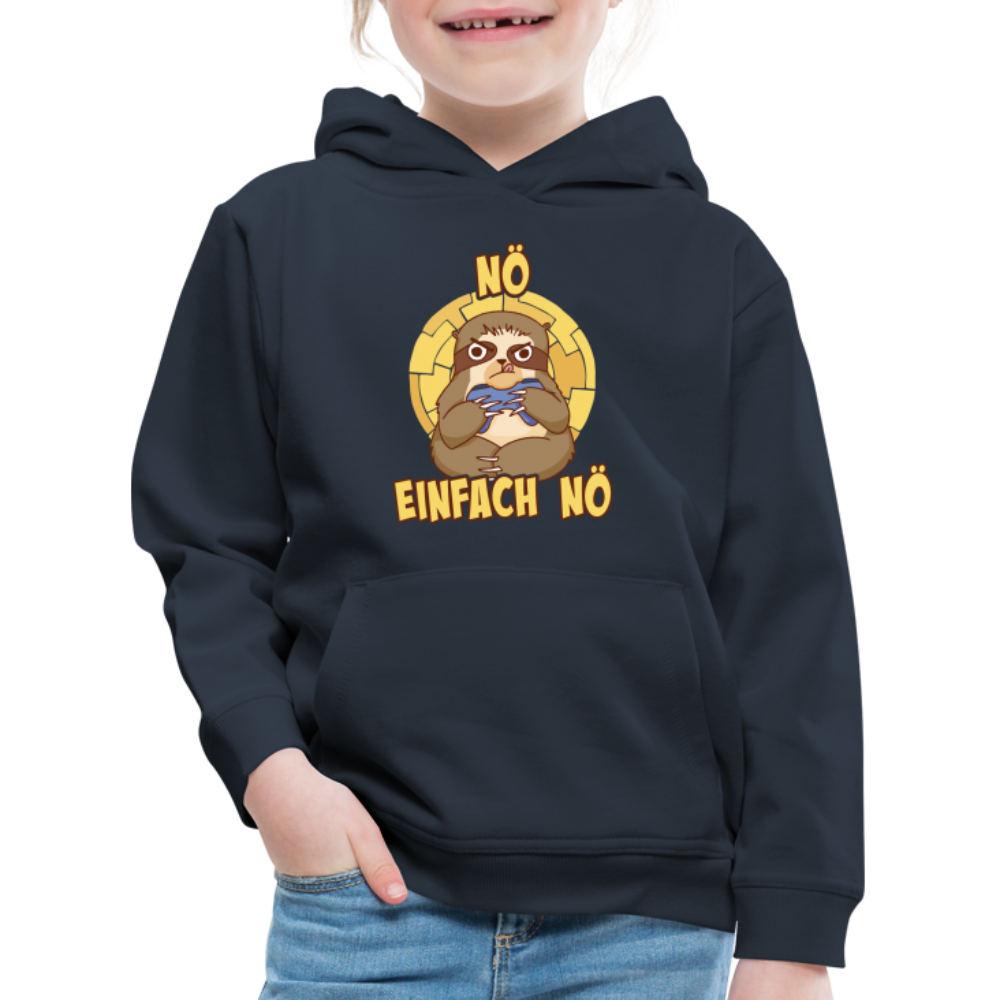 Faultier Zocker Nö Einfach Nö Kinder Premium Hoodie - Navy