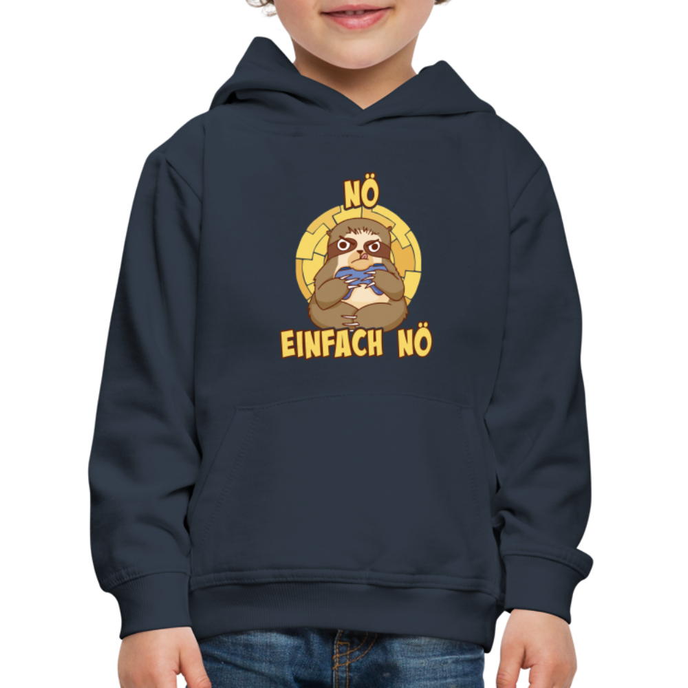 Faultier Zocker Nö Einfach Nö Kinder Premium Hoodie - Navy