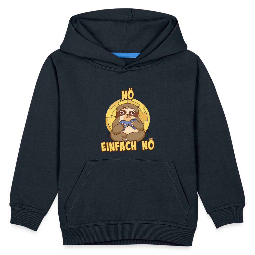 Faultier Zocker Nö Einfach Nö Kinder Premium Hoodie - Navy