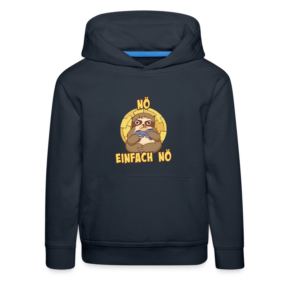 Faultier Zocker Nö Einfach Nö Kinder Premium Hoodie - Navy