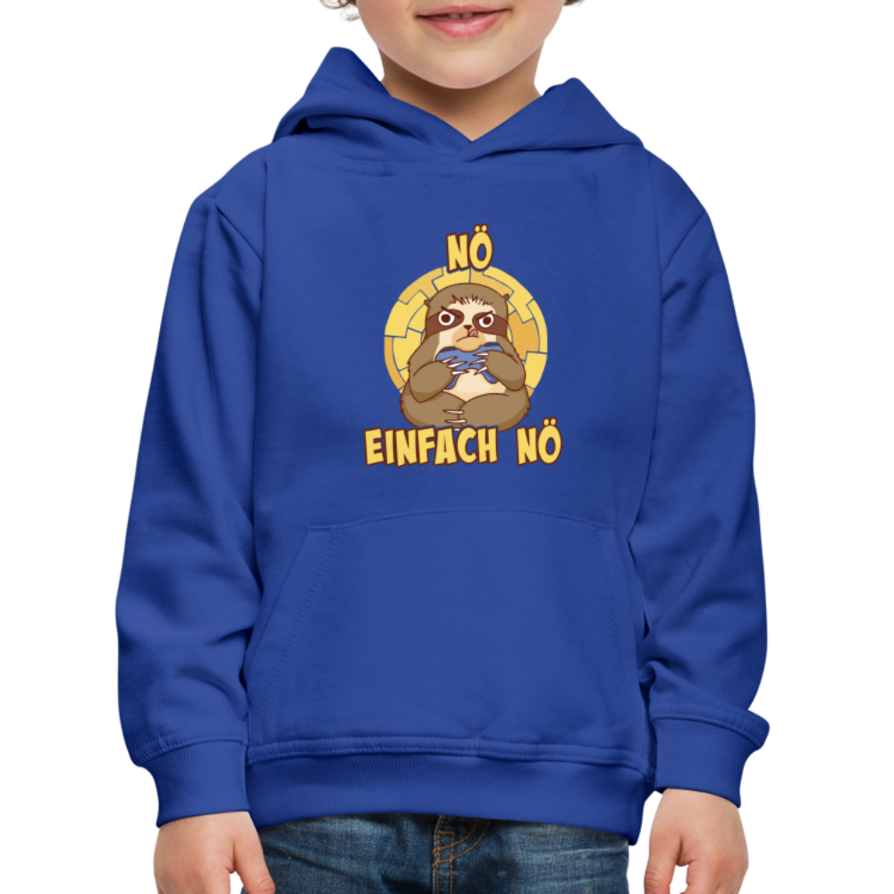 Faultier Zocker Nö Einfach Nö Kinder Premium Hoodie - Royalblau