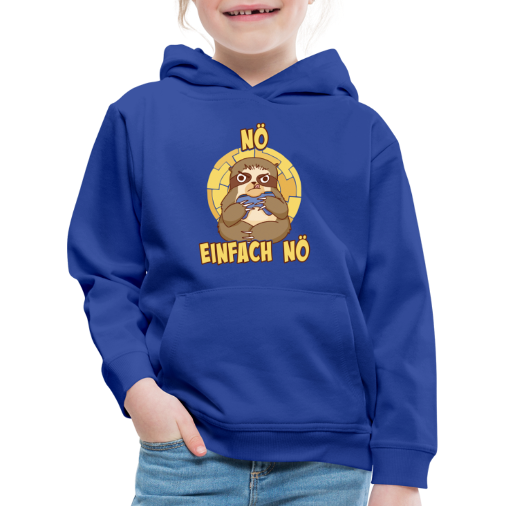 Faultier Zocker Nö Einfach Nö Kinder Premium Hoodie - Royalblau