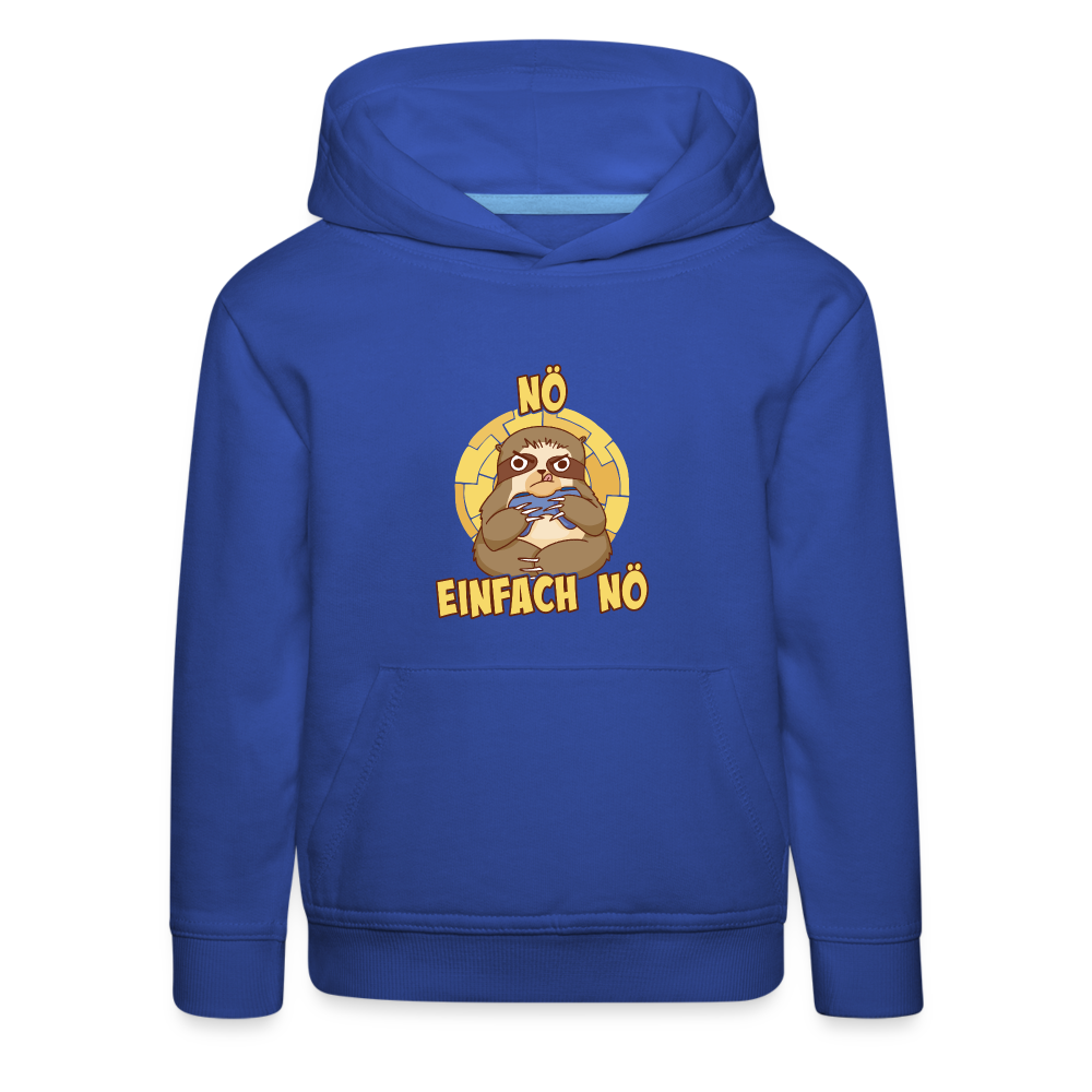 Faultier Zocker Nö Einfach Nö Kinder Premium Hoodie - Royalblau