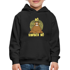 Faultier Kopfhörer Nö Einfach Nö Kinder Premium Hoodie - Schwarz