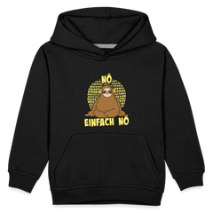 Faultier Kopfhörer Nö Einfach Nö Kinder Premium Hoodie - Schwarz