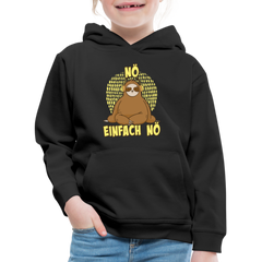 Faultier Kopfhörer Nö Einfach Nö Kinder Premium Hoodie - Schwarz