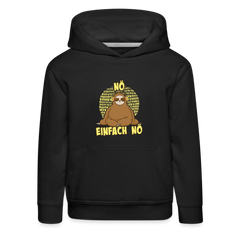 Faultier Kopfhörer Nö Einfach Nö Kinder Premium Hoodie - Schwarz