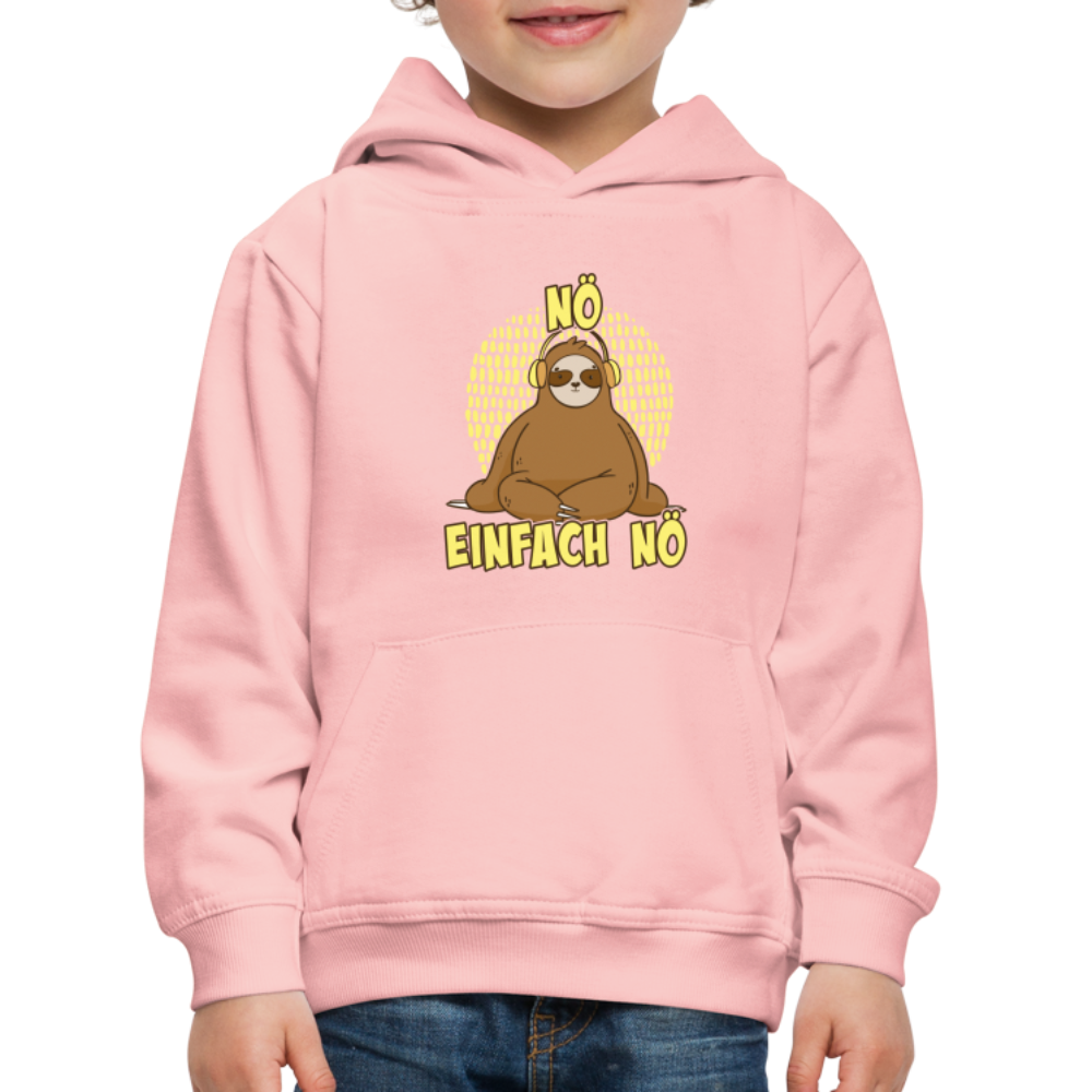 Faultier Kopfhörer Nö Einfach Nö Kinder Premium Hoodie - Kristallrosa