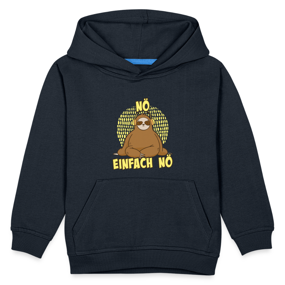 Faultier Kopfhörer Nö Einfach Nö Kinder Premium Hoodie - Navy