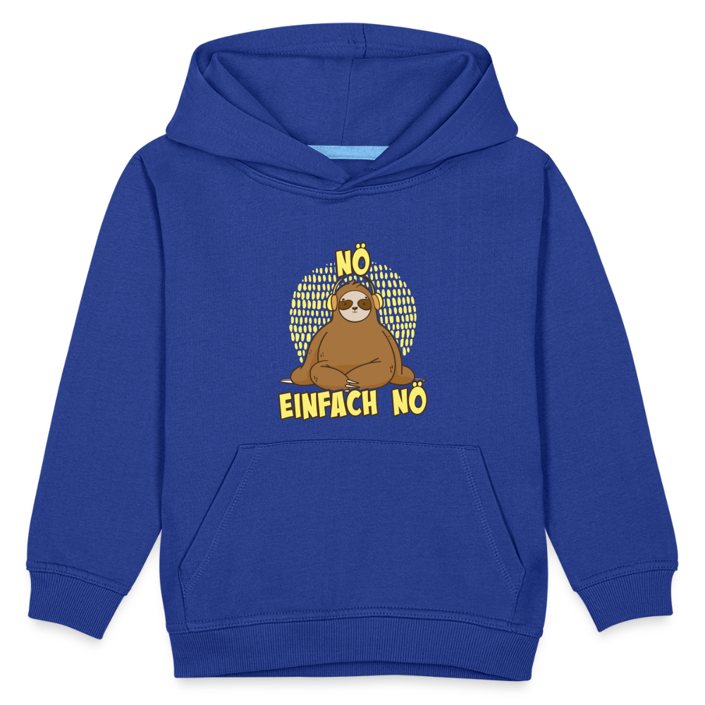 Faultier Kopfhörer Nö Einfach Nö Kinder Premium Hoodie - Royalblau