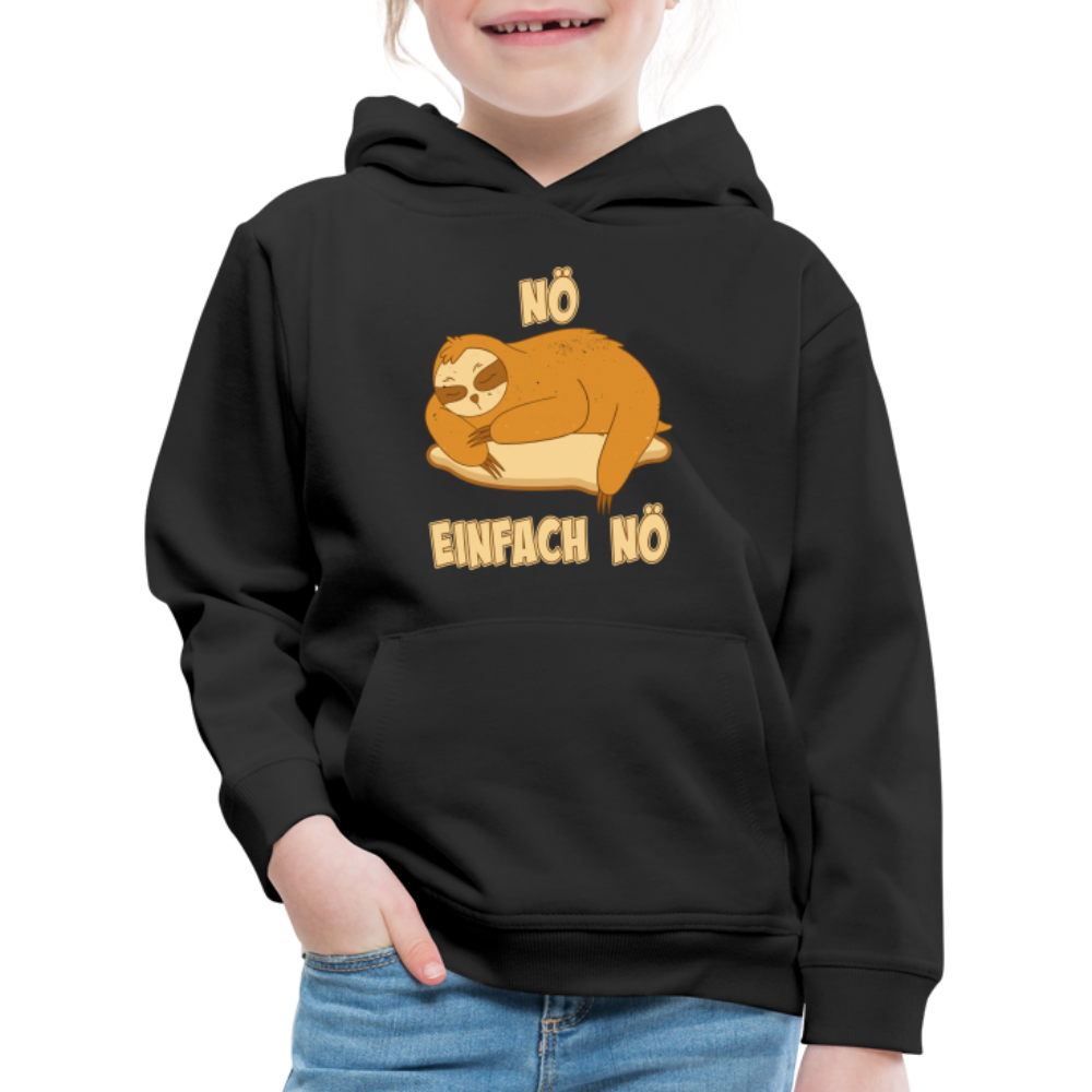 Faultier Schlafen Nö Einfach Nö Kinder Premium Hoodie - Schwarz