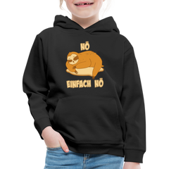 Faultier Schlafen Nö Einfach Nö Kinder Premium Hoodie - Schwarz