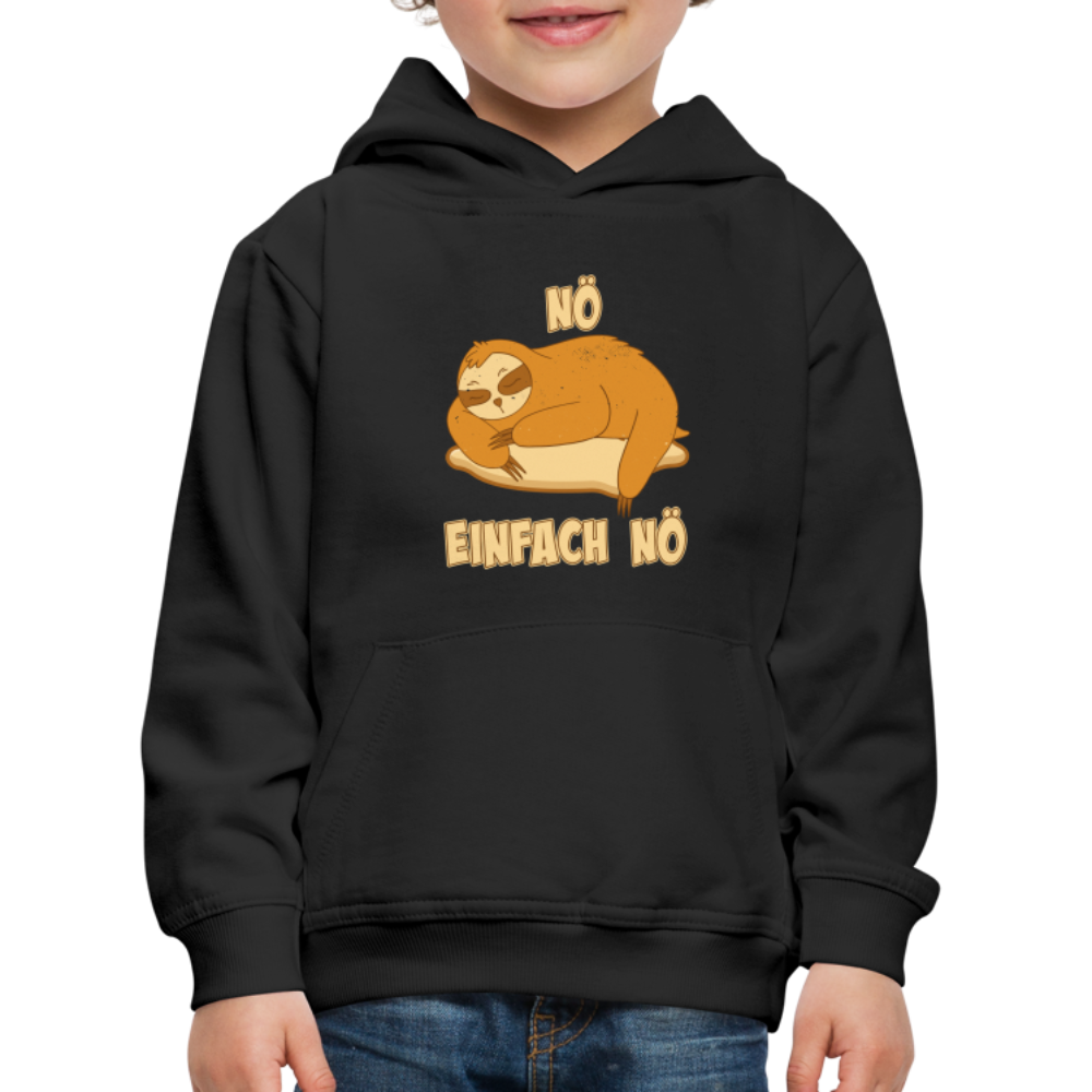 Faultier Schlafen Nö Einfach Nö Kinder Premium Hoodie - Schwarz