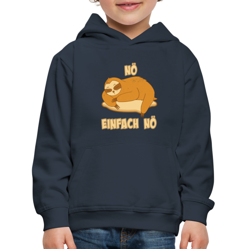 Faultier Schlafen Nö Einfach Nö Kinder Premium Hoodie - Navy