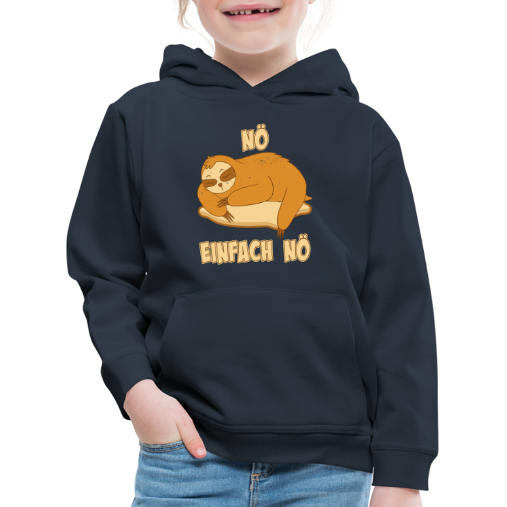 Faultier Schlafen Nö Einfach Nö Kinder Premium Hoodie - Navy