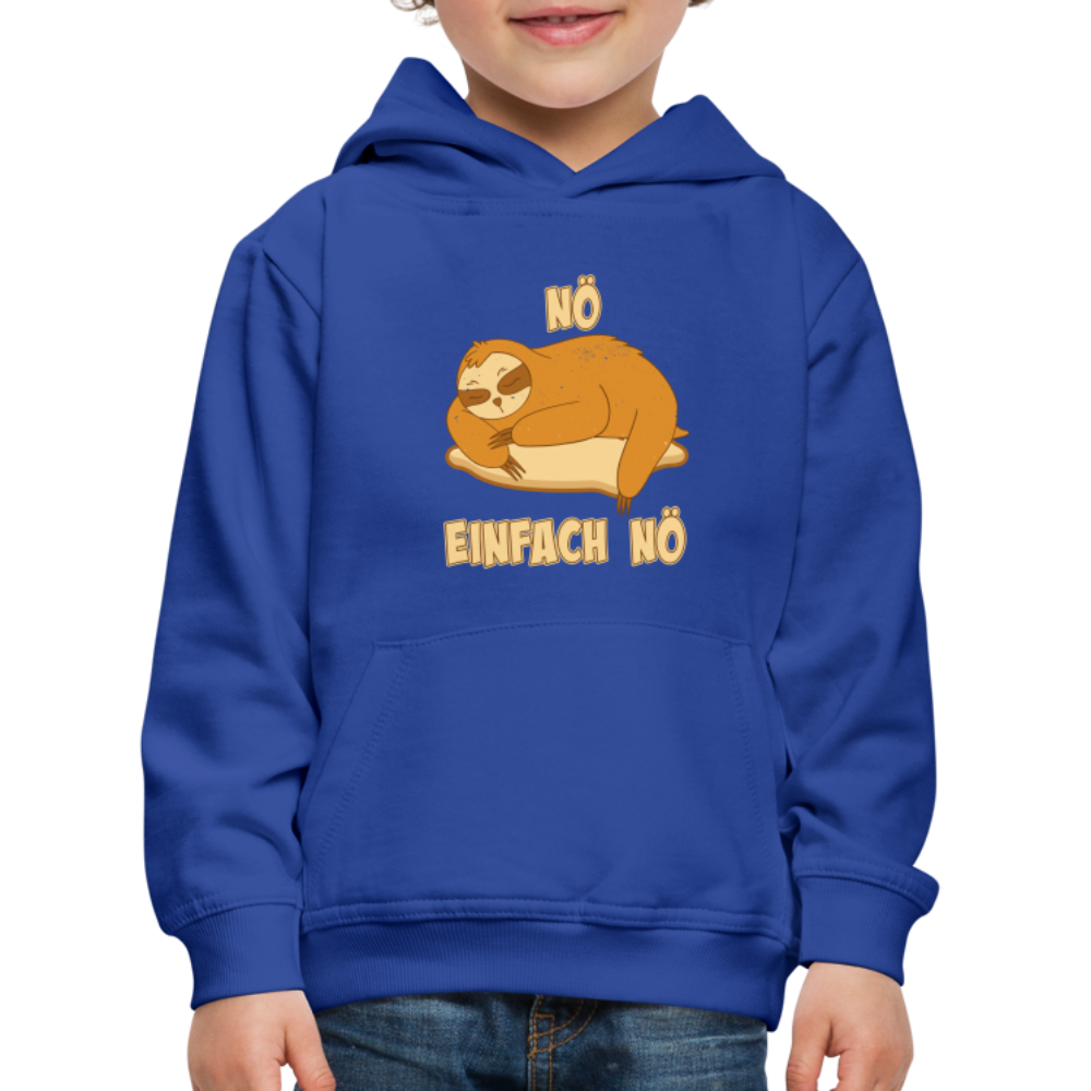 Faultier Schlafen Nö Einfach Nö Kinder Premium Hoodie - Royalblau