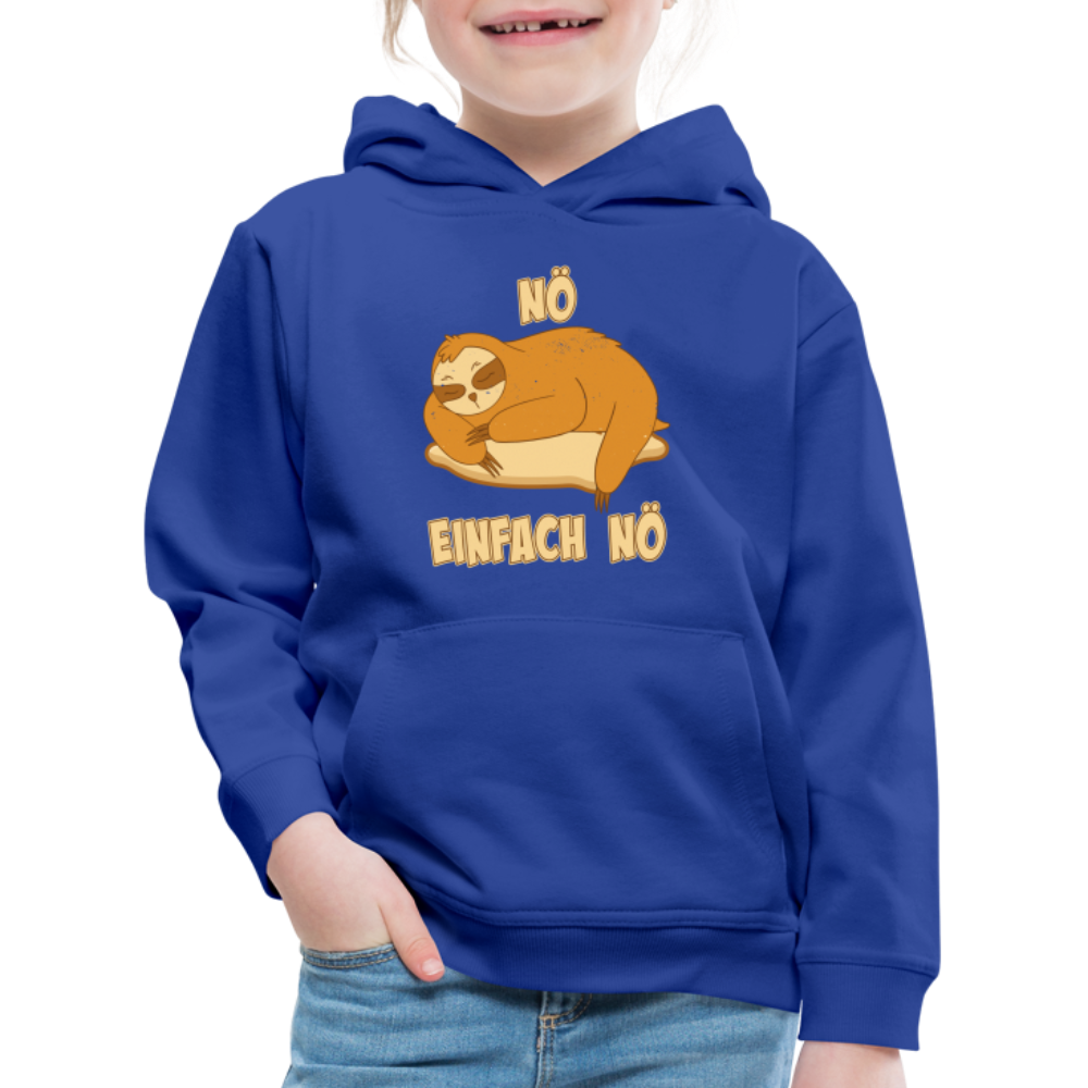 Faultier Schlafen Nö Einfach Nö Kinder Premium Hoodie - Royalblau