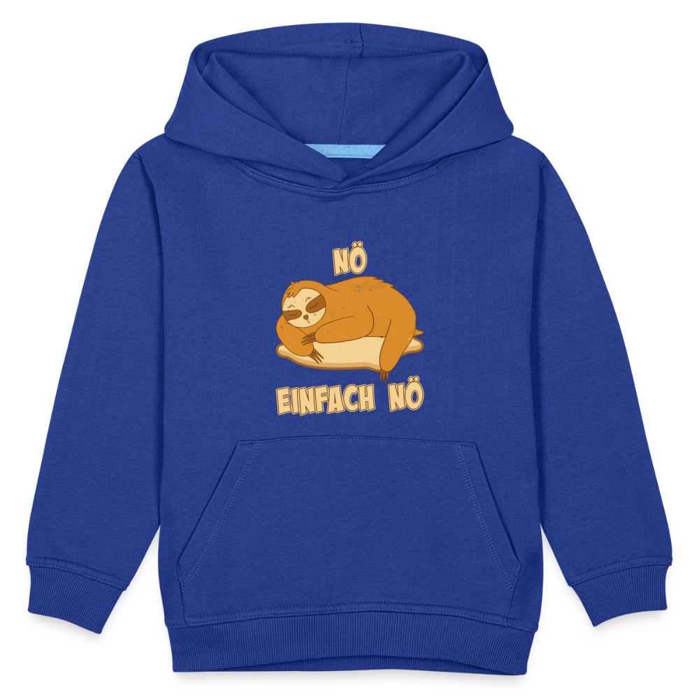 Faultier Schlafen Nö Einfach Nö Kinder Premium Hoodie - Royalblau