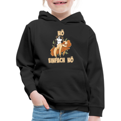 Faultier Panda Nö Einfach Nö Kinder Premium Hoodie - Schwarz