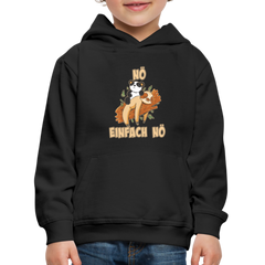 Faultier Panda Nö Einfach Nö Kinder Premium Hoodie - Schwarz