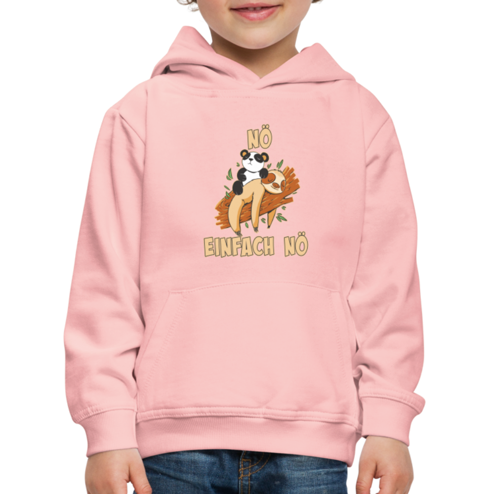 Faultier Panda Nö Einfach Nö Kinder Premium Hoodie - Kristallrosa