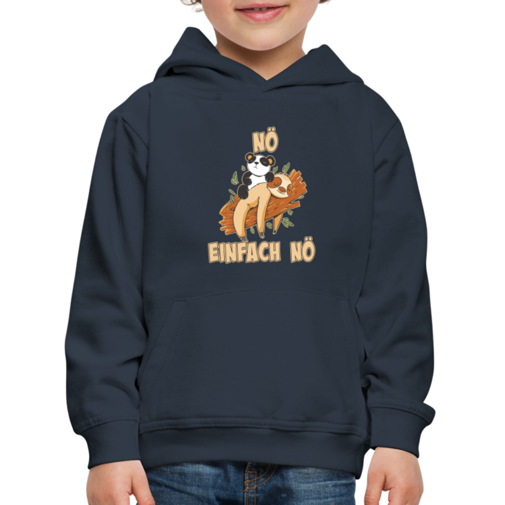 Faultier Panda Nö Einfach Nö Kinder Premium Hoodie - Navy