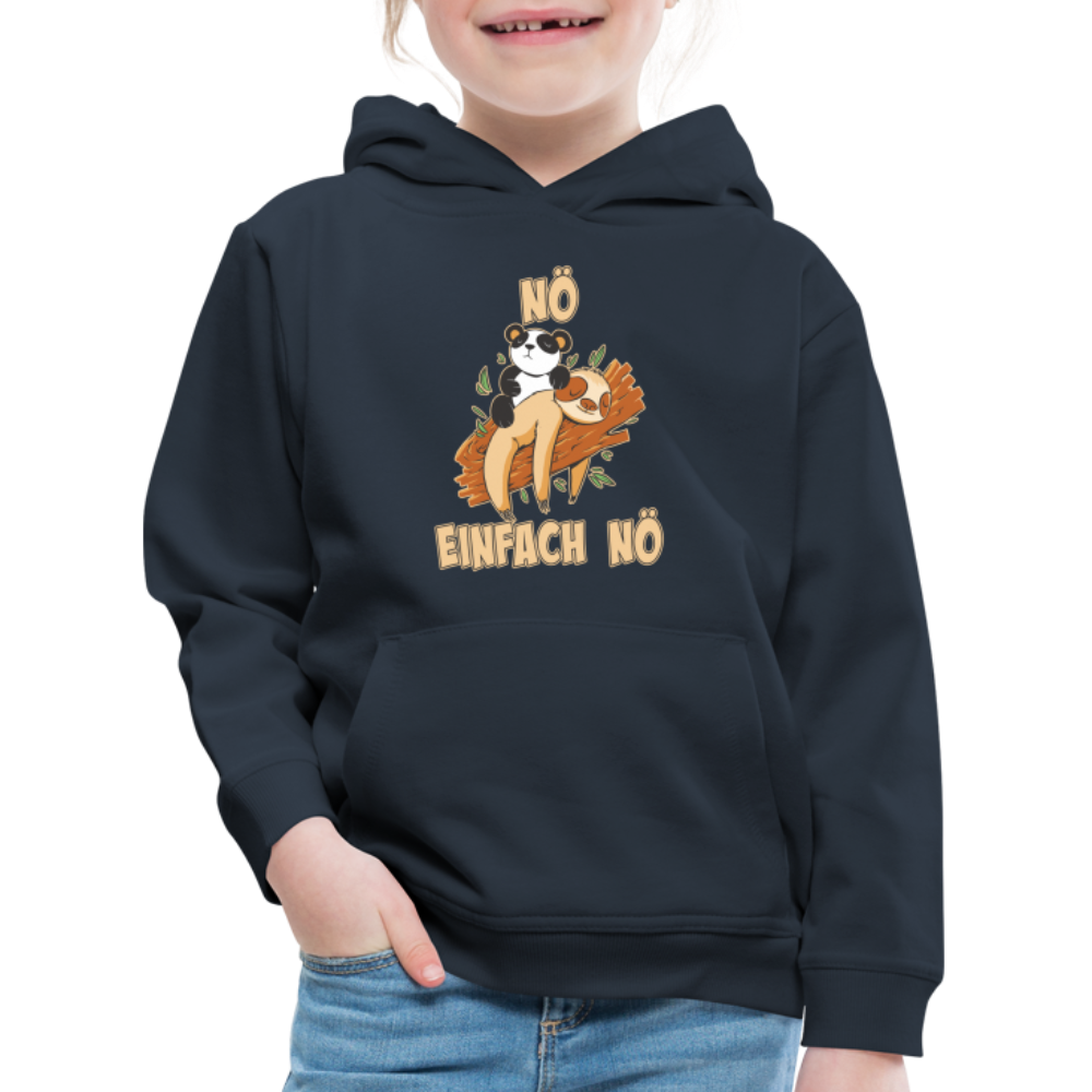 Faultier Panda Nö Einfach Nö Kinder Premium Hoodie - Navy