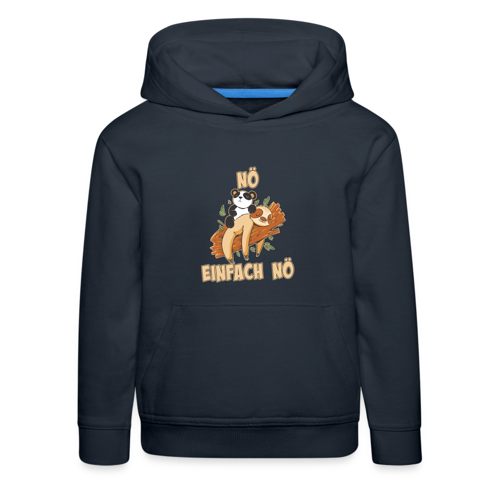 Faultier Panda Nö Einfach Nö Kinder Premium Hoodie - Navy