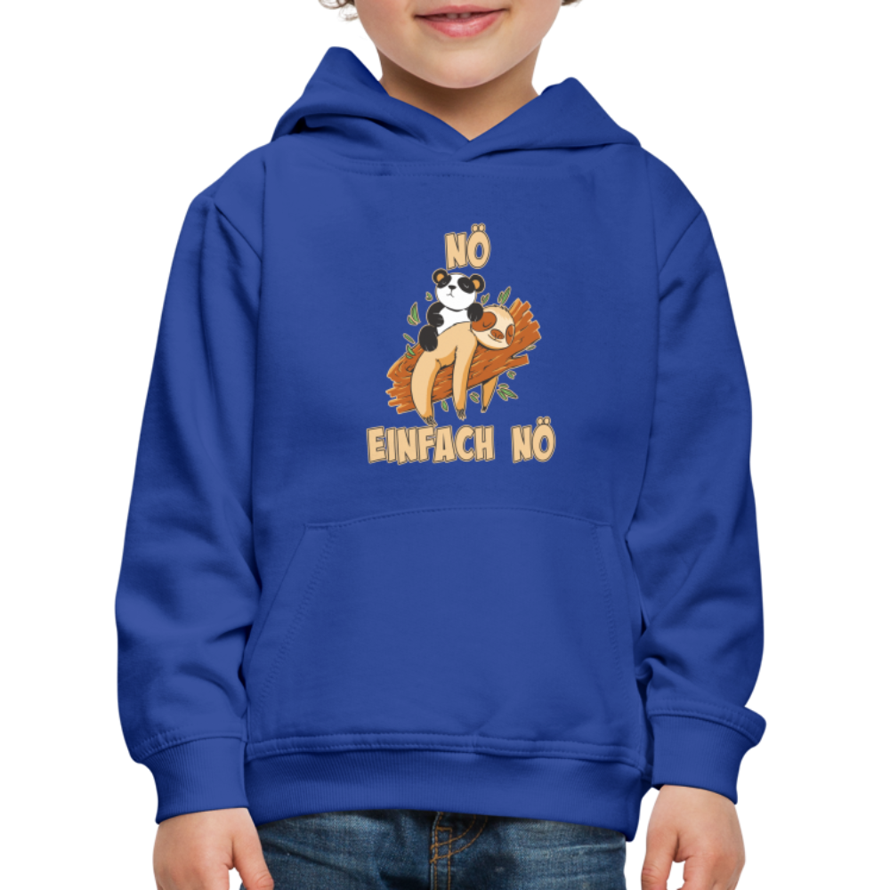 Faultier Panda Nö Einfach Nö Kinder Premium Hoodie - Royalblau