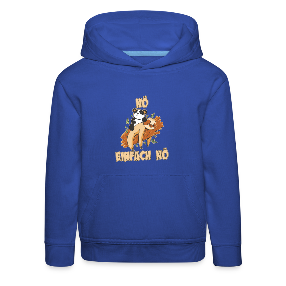 Faultier Panda Nö Einfach Nö Kinder Premium Hoodie - Royalblau