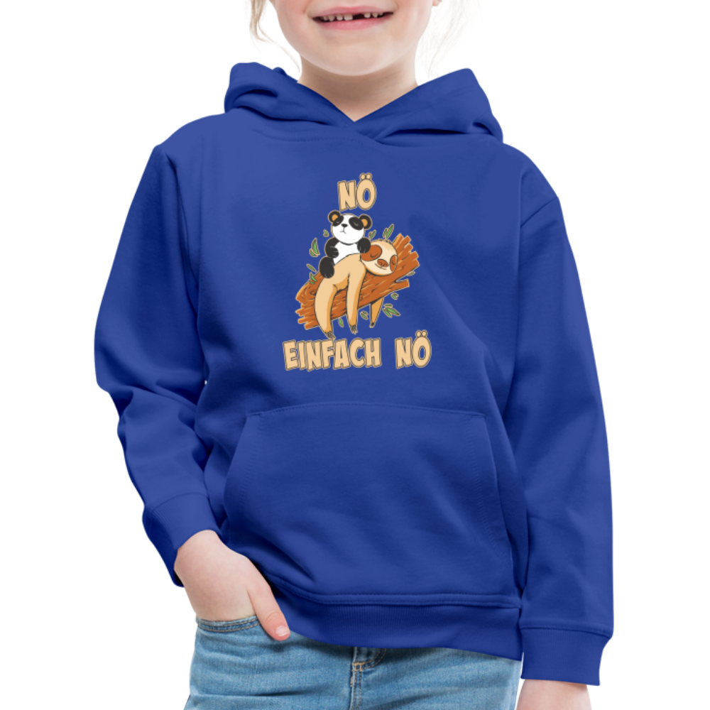 Faultier Panda Nö Einfach Nö Kinder Premium Hoodie - Royalblau