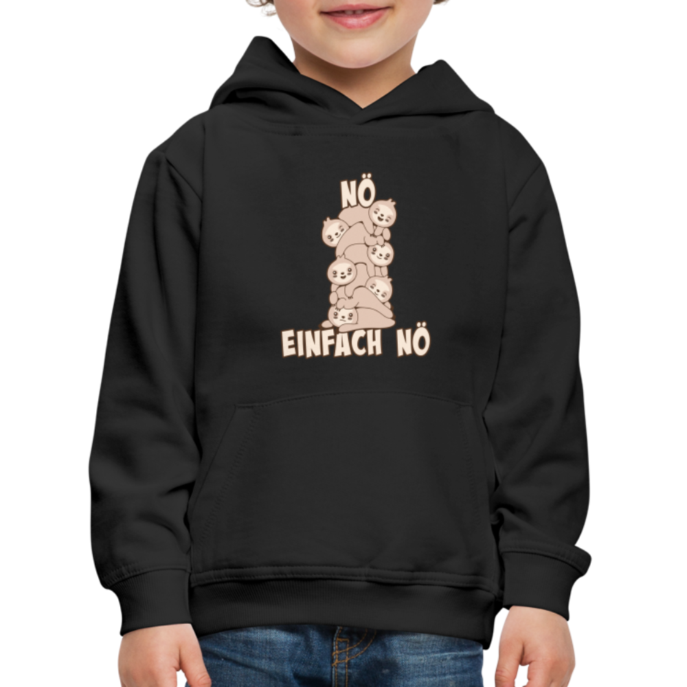 Faultier Faultierstapel Nö Einfach Nö Kinder Premium Hoodie - Schwarz